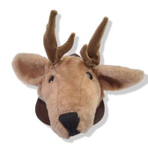 Vintage 1984 Wilkinson Mfg Stuffed Deer Stuffy Baseball Cap Hat Antlers Adj. USA